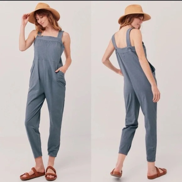 Pact Pants - Pact 100% Organic Cotton Slub Overall Sz M Black